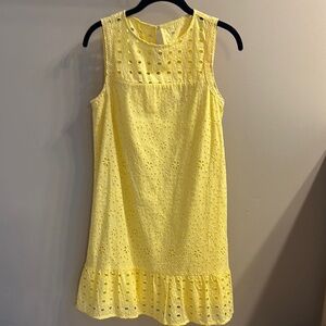 Yellow Eyelet Sleeveless Dress